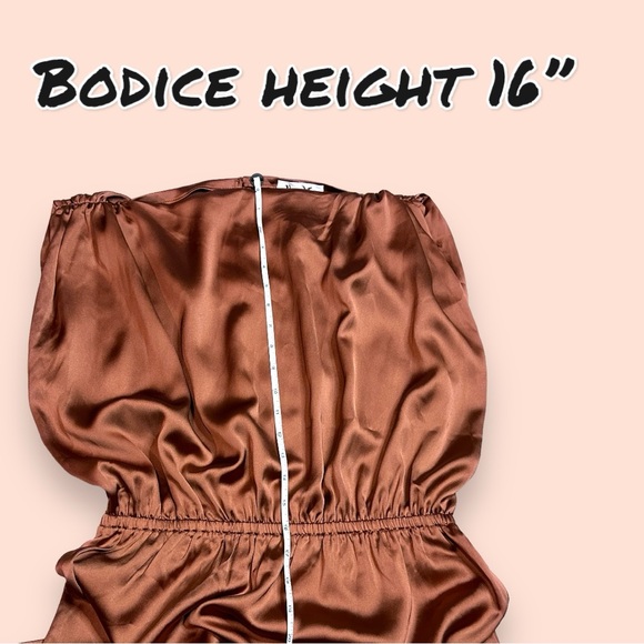 💥HP💥NWT Vernacular Boatneck Line Drop Waist Maxi Dress in Bronze. Size Small - Picture 5 of 14